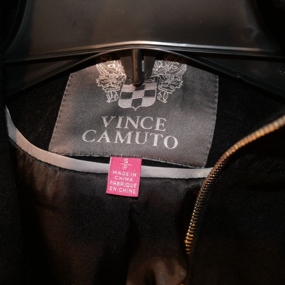 NEW Vince Camuto Women's Small Belted Wool Blend Midi Trench Coat Winter Black - Picture 4 of 12